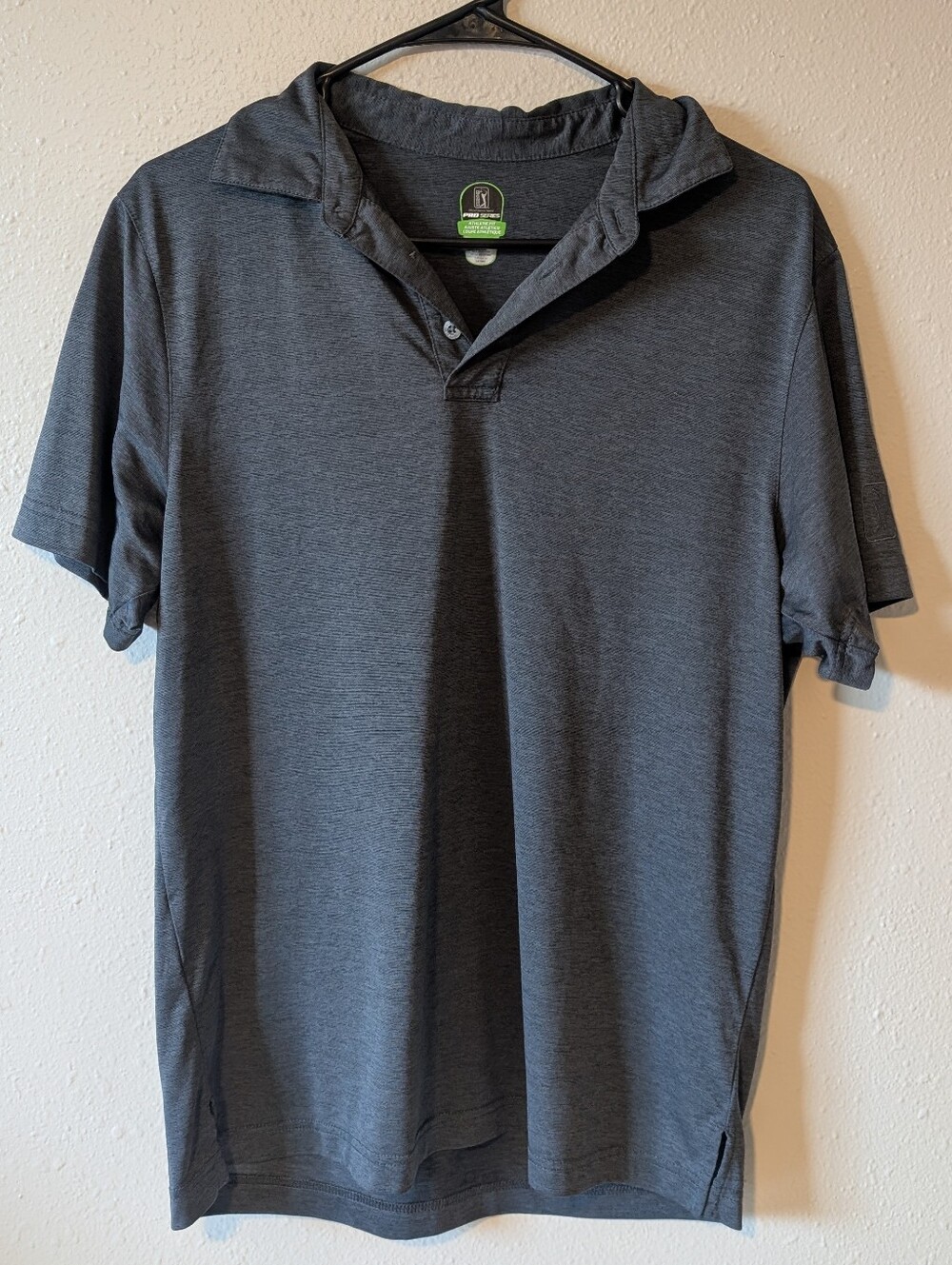 Men's Heather Charcoal Polo Shirt with Hidden Placket